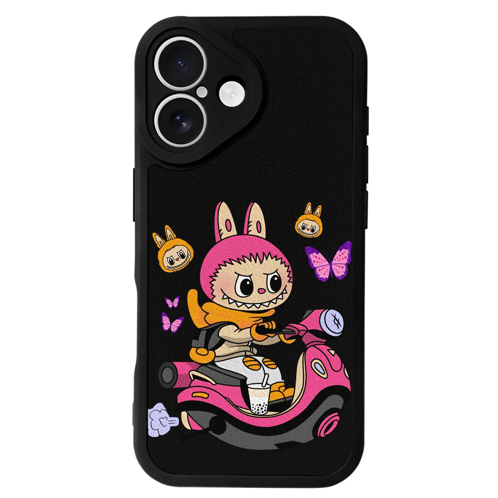 ラブブ グッズ モココ - IPhone 16シリーズ対応 ・ シリコンスマホケース ・ レザー調 ・ 高精度フィット ・ 耐衝撃 ・ ワイヤレス充電対応 ・ 精密カット